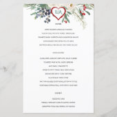 Winter Roos Pinery Wedding Menu (Voorkant)