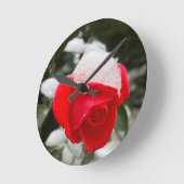 Winter Rose Wall Clock Ronde Klok (Hoek)