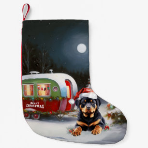 Winter Rottweiler Caravan Kerstavontuur Kleine Kerstsok
