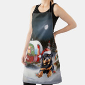 Winter Rottweiler Caravan Kerstavontuur Schort (Insitu)