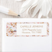 Winter Roze Baby shower Retour Adres Label (Insitu)