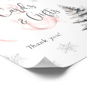 Winter Roze Bow Kaarten & Geschenken Tafelteken Poster (Hoek)