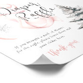 Winter Roze Bow Luier Raffle Tafel Teken Poster (Hoek)