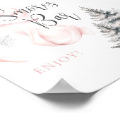 Winter Roze Bow Smores Bar Tafelteken Poster (Hoek)