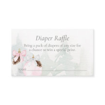 Winter Roze Meisje Baby shower Luier Raffle