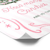 Winter Roze Strik Baby Shower Raad Hoeveel Snoepje Poster (Hoek)