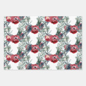 Winter Rozen Pine & Spruce Tree Greenery Trellis Inpakpapier Vel (Voorkant 3)