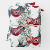Winter Rozen Pine & Spruce Tree Greenery Trellis Inpakpapier Vel (In situ)