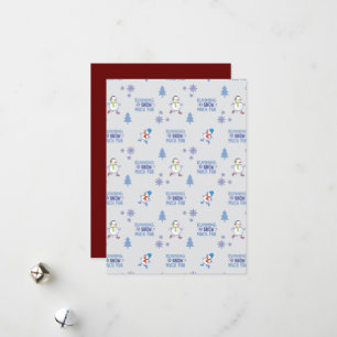 Winter Running - Sneeuwman Kerstboom Feestdagenkaart