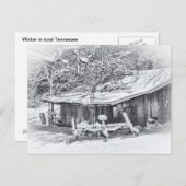Winter Rural Scene Barn & Rake | Tennessee Briefkaart (Voorkant / Achterkant)