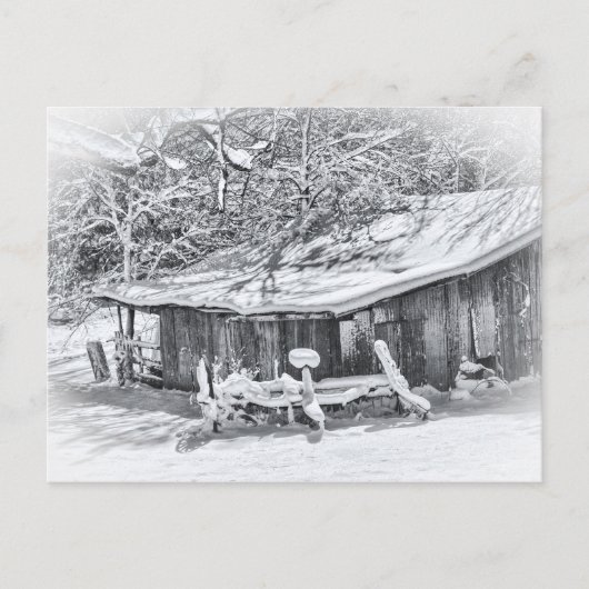 Winter Rural Scene Barn & Rake | Tennessee Briefkaart (Voorkant)
