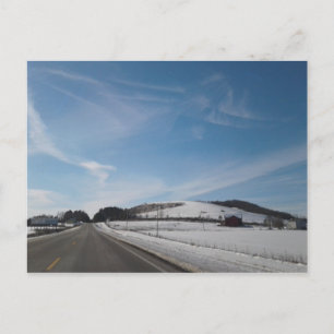 Winter Rural Scene with Hill in Ohio Briefkaart
