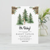 Winter Rustic Baby Shower Invitations (Debout devant)