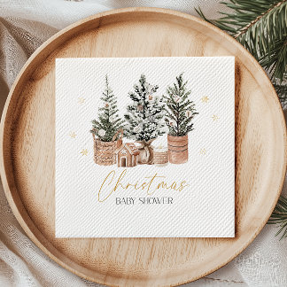Winter Rustic Christmas Trees Baby shower Servet