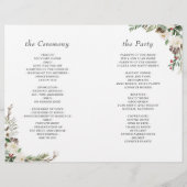 Winter Rustic Floral DIY Folded Wedding Programme (Achterkant)