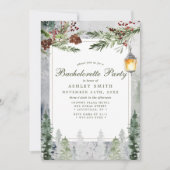 Winter Rustic Pine Trees Bachelorette Kaart (Voorkant)