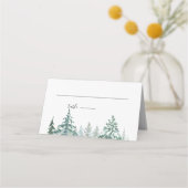 Winter Rustic Pine Trees Lantern Botanical Wedding (Voorkant)