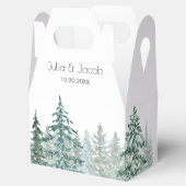 Winter Rustic Pine Trees Lantern Botanical Wedding Bedankdoosjes (Geopend)