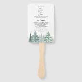 Winter Rustic Pine Trees Lantern Botanical Wedding Handwaaier (Voorkant)