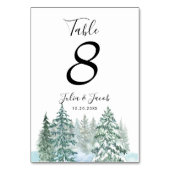 Winter Rustic Pine Trees Lantern Botanical Wedding Kaart (Achterkant)