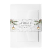 Winter Rustic Pine Trees Lantern Wedding Uitnodigingen Wikkel (Voorkant Voorbeeld)