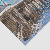 Winter Rustic Snow Covered Cabin Blue Sky Scenery Tissuepapier (Detail)