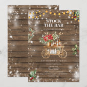 Winter Rustic Wood String Lights Stock De Bar Kaart (Voorkant / Achterkant)