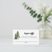 Winter Rustisch Baby shower Diaper Raffle Kaarten (Staand voorkant)