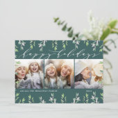 Winter Sage | Holiday Foto Collage Kaart (Staand voorkant)