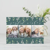 Winter Sage | Holiday Foto Collage Kaart (Staand voorkant)