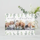 Winter Sage | Holiday Foto Collage Kaart (Staand voorkant)
