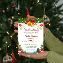 Winter Santa Baby Christmas Holiday Baby shower