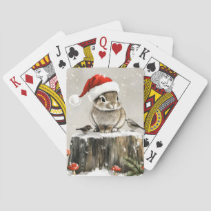 Winter Santa Bunny Wonderland Pokerkaarten