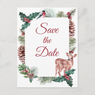 Winter Save The Date Christmas Wedding Verloving Briefkaart