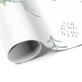 Winter Scandinavische boom met handschilderd patro Cadeaupapier (Rol Hoek)