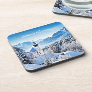 Winter scène aangepast bier onderzetter