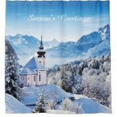 Winter Scène aangepast Douchegordijn (Voorkant)