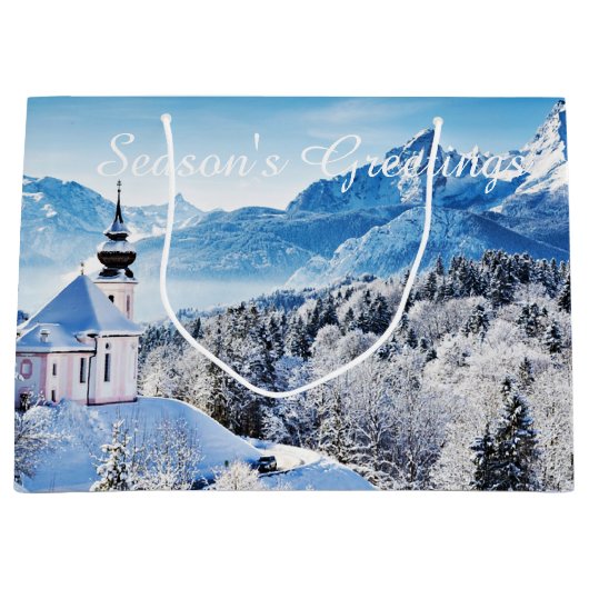 Winter Scène aangepast Groot Cadeauzakje (Voorkant)