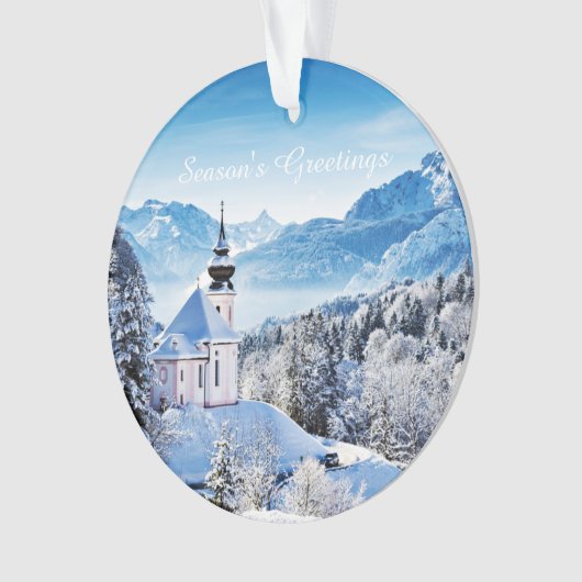 Winter Scène aangepast Ornament (voorkant)