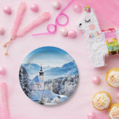 Winter Scène aangepast Papieren Bordje (Feest)