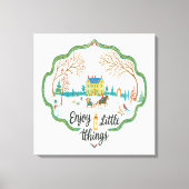 Winter Scene Art  Cozy Snow Landscape Canvas Print (Voorkant)