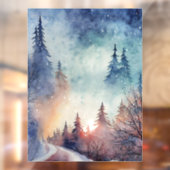 Winter Scene Art Window Cling Raamsticker (Vel 2)