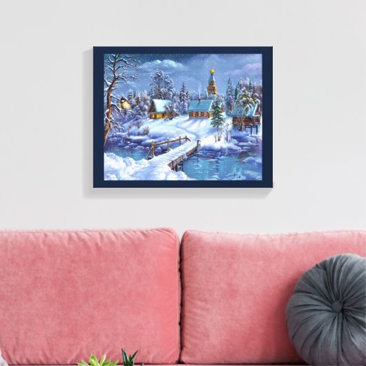 Winter Scene Canvas Wall Art (Insitu (Woonkamer))