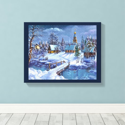 Winter Scene Canvas Wall Art (Insitu (Houten vloer))