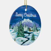 Winter Scene Ceramic Ornament (Rechts)