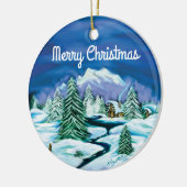 Winter Scene Ceramic Ornament (Links)
