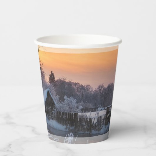 Winter scene custom Christmas Holiday Papieren Bekers (Achterkant)
