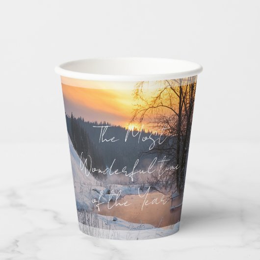 Winter scene custom Christmas Holiday Papieren Bekers (Voorkant)