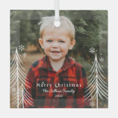 Winter Scene Custom Foto Kerst Ornament (Voorkant)