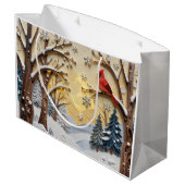 Winter Scene | Enchanted Forest & Cardinals Groot Cadeauzakje (Achterkant Gekanteld)